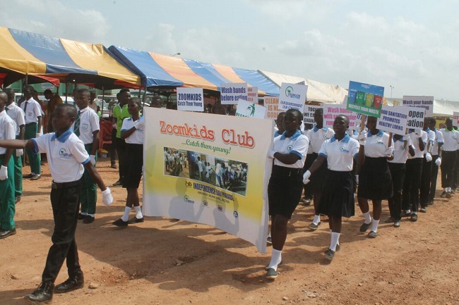 Zoomkids at the march past at Abokobi
